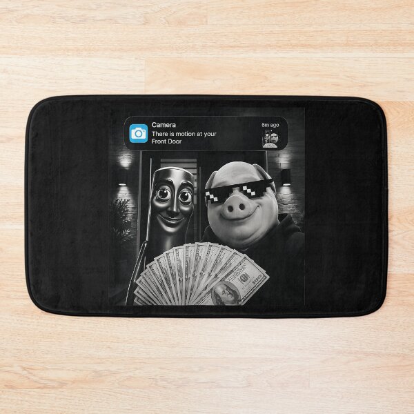 Item preview, Camera There Is Motion At Your Front Door Thug Life Pig Meme Funny Home Security designed and sold by BrockmeyeSB.