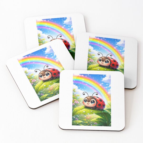 Item preview, AI CUTE LADYBUG WITH RAINBOW designed and sold by DeniseFFulmer12.