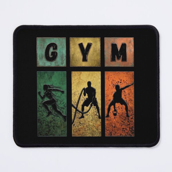 Item preview, Retro Industrial GYM: Running, Battle Ropes, Kettlebell Art designed and sold by Shopeon Designs.