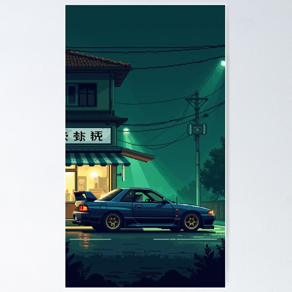 Item preview, Midnight Tokyo Retro Sports Car Japan designed and sold by grzezzz.