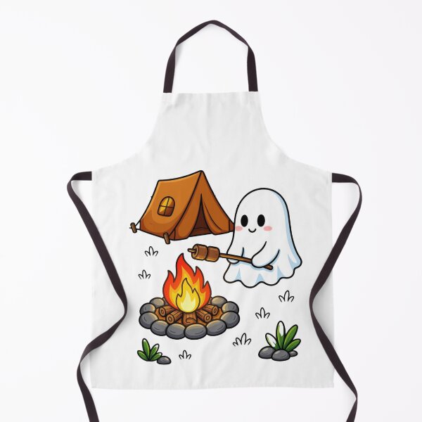 Item preview, Cute Ghost Camping and Roasting Marshmallow designed and sold by Inka Moon Design.