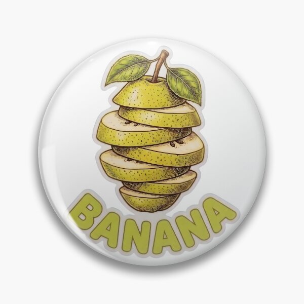 Item preview, Funny Sliced Pear BANANA Die-Cut Sticker | Ironic Sarcastic Fruit Graphic | Funny Confusion Quote T-Shirt Print | Pop Art Meme Decal designed and sold by SergioMiklos.