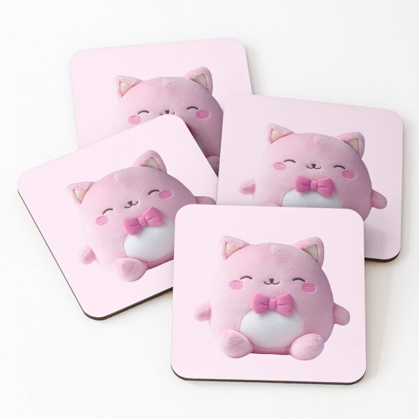 Item preview, Kawaii Pink Cat Plush Character designed and sold by jianina-alondra.