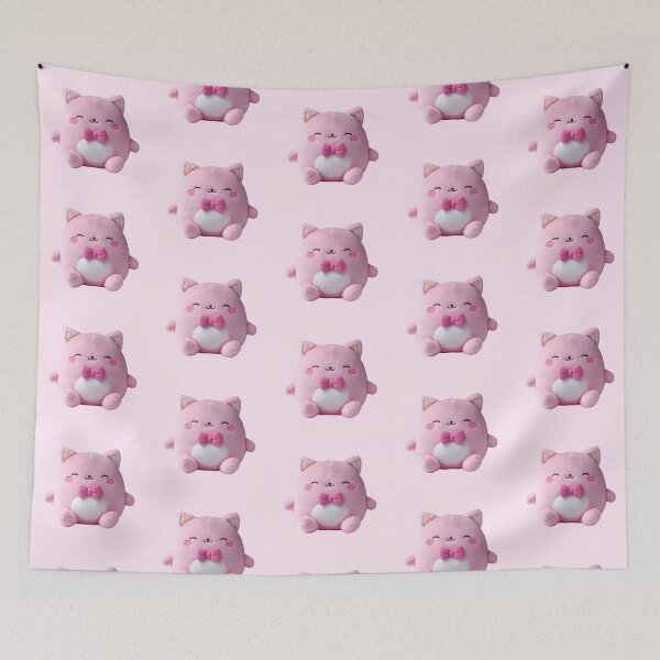 Item preview, Kawaii Pink Cat Plush Character designed and sold by jianina-alondra.