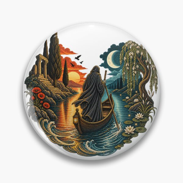 Item preview, The Ferryman Between the Sun and the Moon designed and sold by Odinsshop.