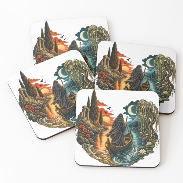 Item preview, The Ferryman Between the Sun and the Moon designed and sold by Odinsshop.