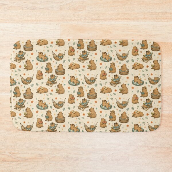 Item preview, Tropical Capybara Summer – Cute Retro Holiday Pattern designed and sold by BadaBingBear.