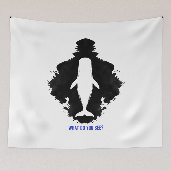 Item preview, Moby Dick What Do You See? - Captain or Whale Inkblot designed and sold by Fenay Designs.