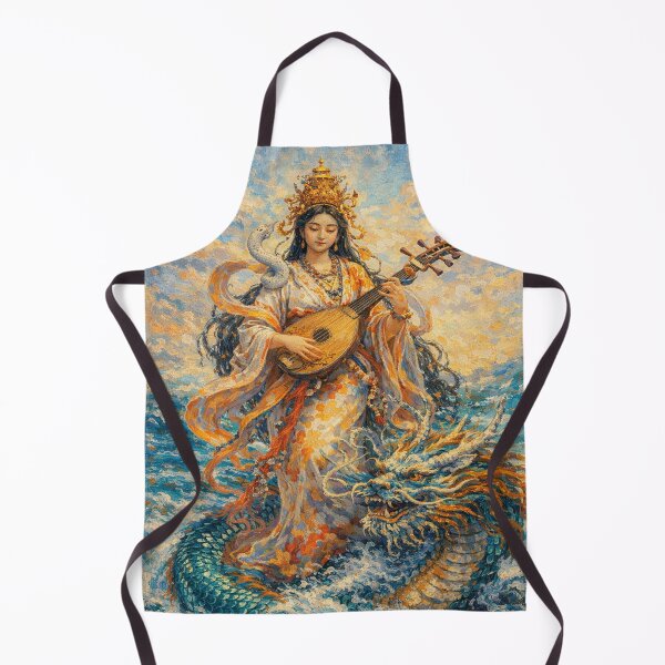 Item preview, Benzaiten and the Sea Dragon – Japanese Mythology Painting designed and sold by GalleryKauffeld.