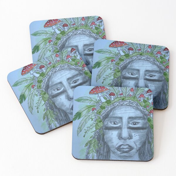 Item preview, Mushroom Shaman King - Forest Spirit Tribal Art designed and sold by MAISON SYLVIE.