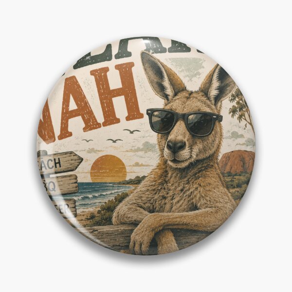 Item preview, Yeah Nah Australian Humor Funny Kangaroo Retro Design designed and sold by CartRex.