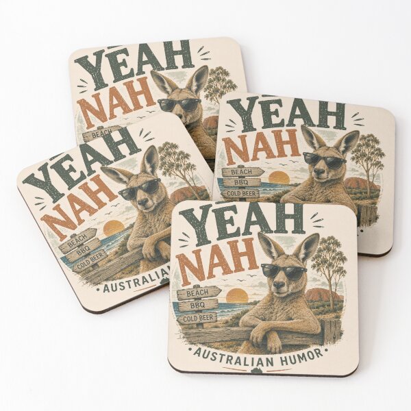 Item preview, Yeah Nah Australian Humor Funny Kangaroo Retro Design designed and sold by CartRex.