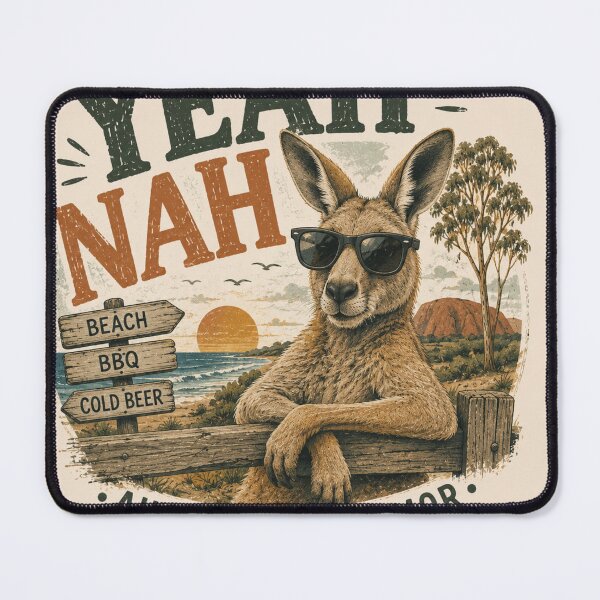 Item preview, Yeah Nah Australian Humor Funny Kangaroo Retro Design designed and sold by CartRex.