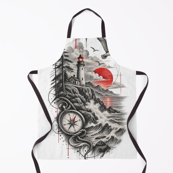Item preview, Lighthouse Ocean Sketch Compass designed and sold by moditeck.