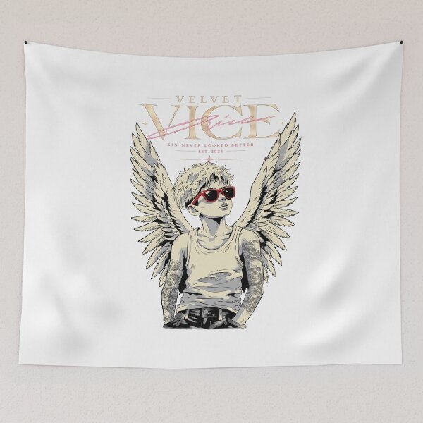 Item preview, Velvet Vice Rebel Angel – Sin Never Looked Better Retro Streetwear Art designed and sold by ColorCollection.