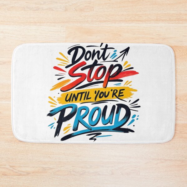 Item preview, Don't Stop Until You're Proud Inspirational Brush Lettering Quote designed and sold by ArhaanFashions.