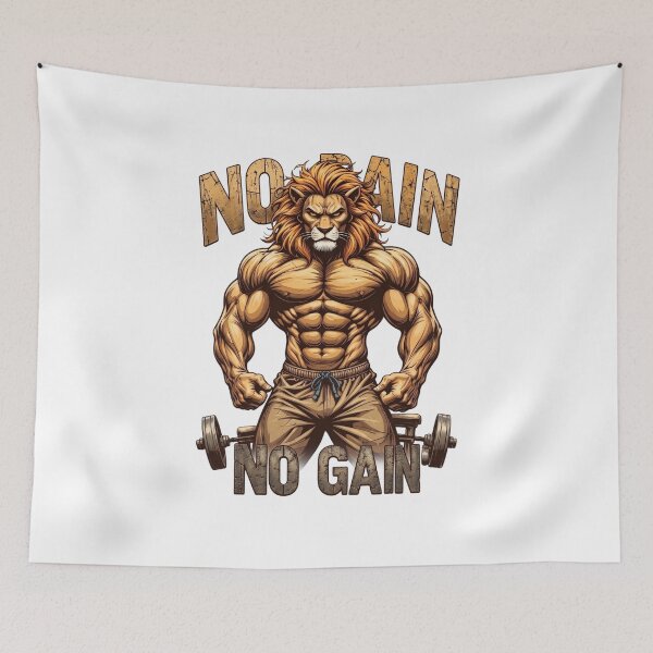 Item preview, The Alpha Lion Gym Motivation: No Pain No Gain designed and sold by Shopeon Designs.