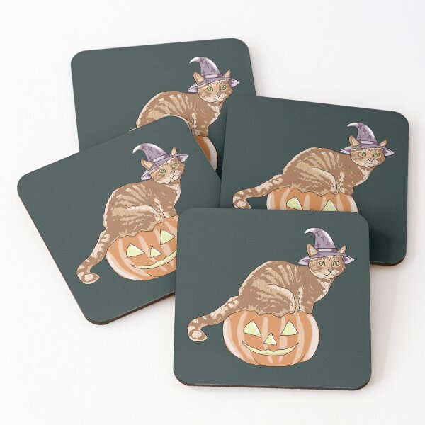 Item preview, Cat Whimsical Witch on Pumpkin Halloween Illustration designed and sold by LeshanArt.