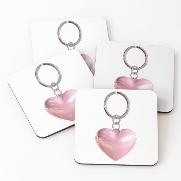Item preview, Glossy Pink Heart Keychain Charm designed and sold by jianina-alondra.