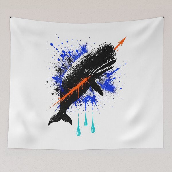 Item preview, Moby Dick Graffiti Whale - Electric Splash and Arrow designed and sold by Fenay Designs.