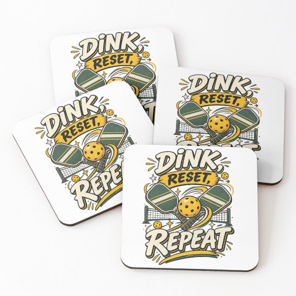 Item preview, Dink Reset Repeat - Bold Retro Pickleball Paddles & Ball Design designed and sold by @SHINTOSARTSTORE.