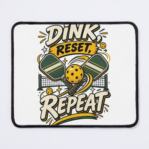 Item preview, Dink Reset Repeat - Bold Retro Pickleball Paddles & Ball Design designed and sold by @SHINTOSARTSTORE.