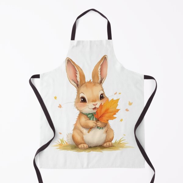 Item preview, Cute Autumn Bunny with Fall Leaf Watercolor Illustration designed and sold by ARTZDIG.
