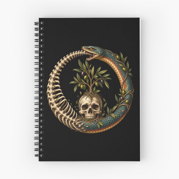 Item preview, Ouroboros with a skull and a olive tree designed and sold by Odinsshop.