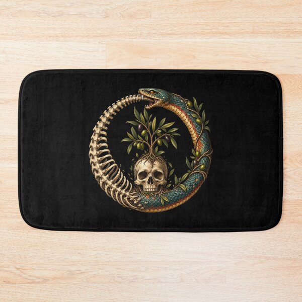 Item preview, Ouroboros with a skull and a olive tree designed and sold by Odinsshop.