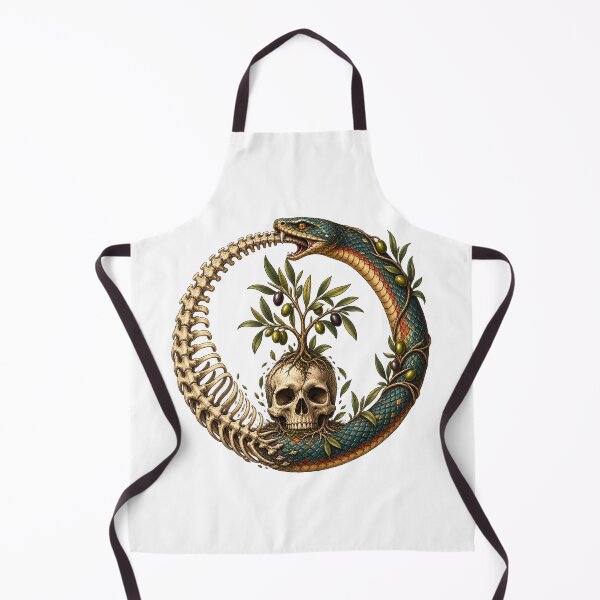 Item preview, Ouroboros with a skull and a olive tree designed and sold by Odinsshop.