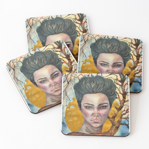 Item preview, What Remains | Woman and Tree Symbolic Watercolour designed and sold by ArithraStudio.