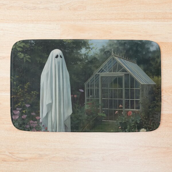 Item preview, Cute Ghost Halloween Garden Greenhouse Cottagecore Spooky Art designed and sold by GrinGalore.