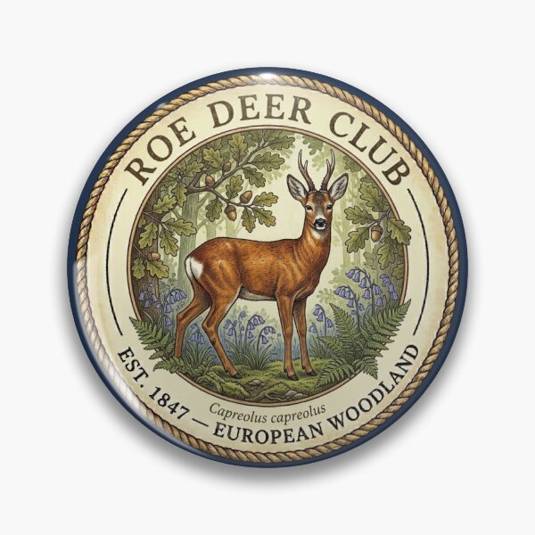 Item preview, Roe Deer Club Vintage Badge European Wildlife Art designed and sold by CalmCapy Co.