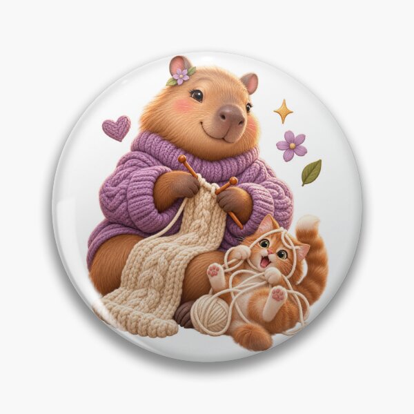 Item preview, Cozy Crafter Capybara | Knitting & Handmade Life designed and sold by Cozy Art for Cozy Souls.