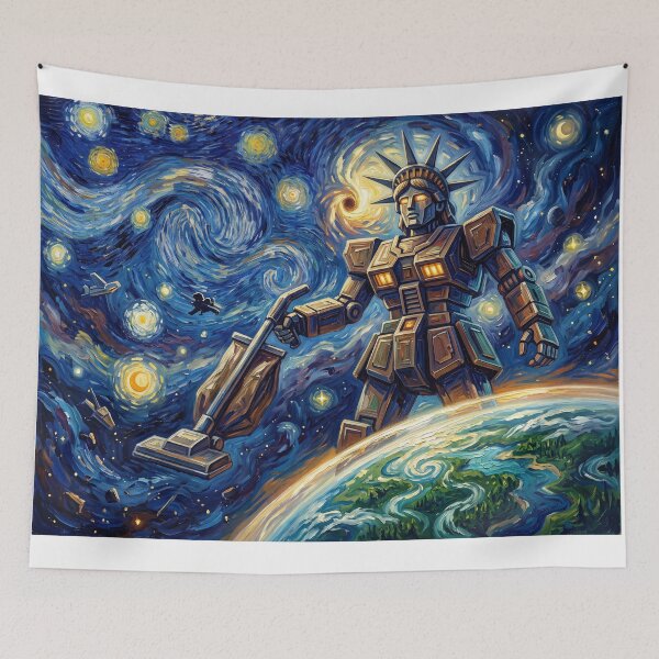 Item preview, Mega Maid Starry Night Sci Fi Landscape designed and sold by Bad-Decisions-Designs.