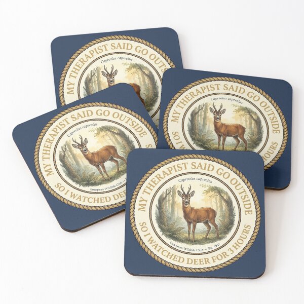 Item preview, My Therapist Said Go Outside I Watched Deer Badge designed and sold by CalmCapy Co.