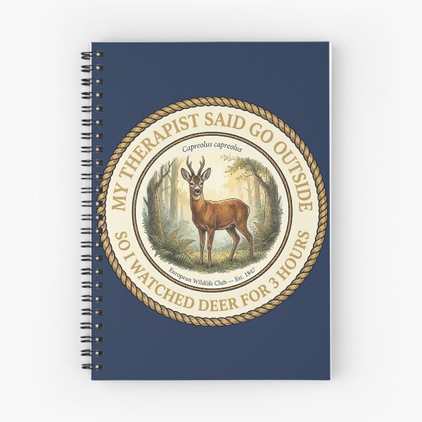 Item preview, My Therapist Said Go Outside I Watched Deer Badge designed and sold by CalmCapy Co.