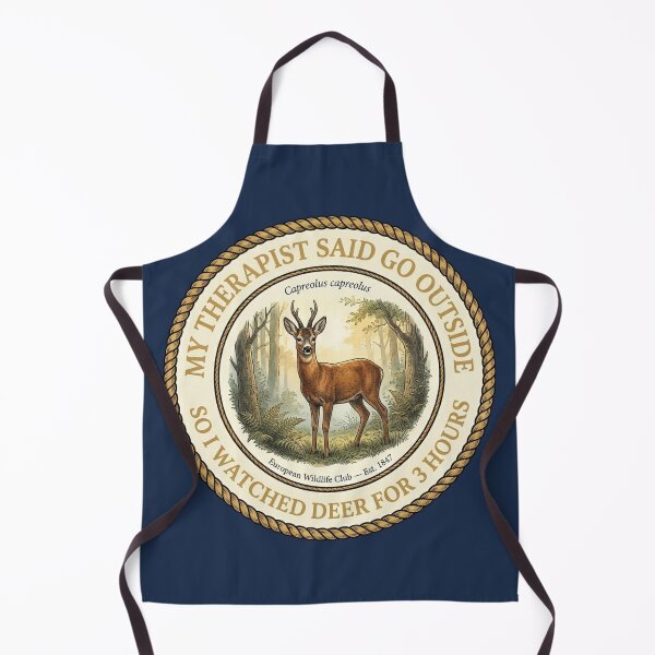 Item preview, My Therapist Said Go Outside I Watched Deer Badge designed and sold by CalmCapy Co.