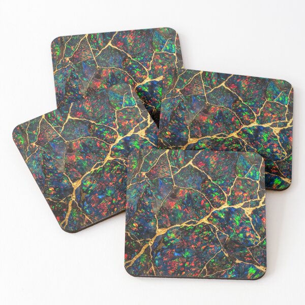 Item preview, A sample of opal art - black opal with gold inlays designed and sold by Segasprojects.