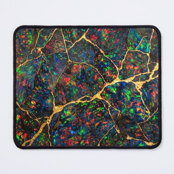 Item preview, A sample of opal art - black opal with gold inlays designed and sold by Segasprojects.