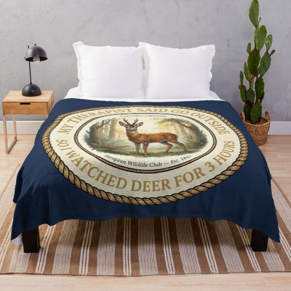 Item preview, My Therapist Said Go Outside I Watched Deer Badge designed and sold by CalmCapy Co.