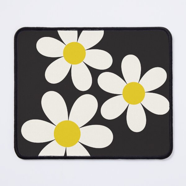 Item preview, Retro Daisy Flower Black Pattern designed and sold by photossmirnov.