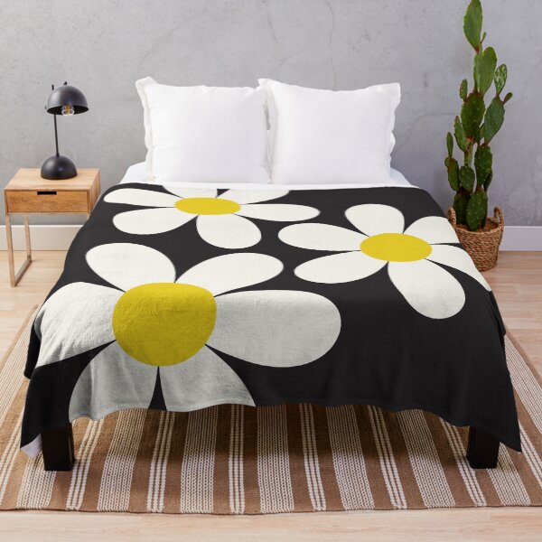 Item preview, Retro Daisy Flower Black Pattern designed and sold by photossmirnov.
