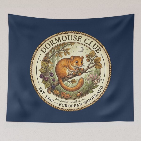 Item preview, Dormouse Club Vintage Badge European Wildlife Art designed and sold by CalmCapy Co.