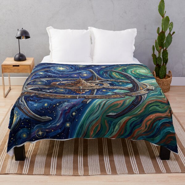 Item preview, Deep Space Nine Starry Night Sci Fi Landscape designed and sold by Bad-Decisions-Designs.