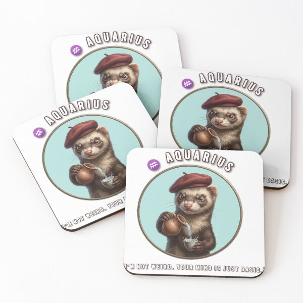 Item preview, Funny Aquarius Ferret Artist Zodiac Sarcastic Astrology designed and sold by Addy77shop.