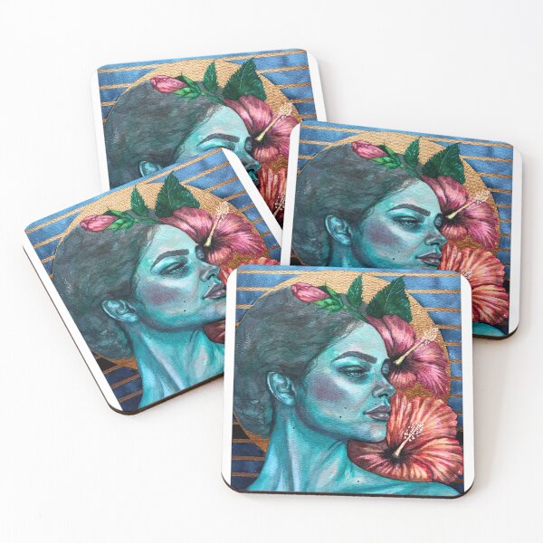 Item preview, Where I Come From | Hibiscus Woman Portrait Watercolour designed and sold by ArithraStudio.