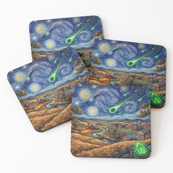 Item preview, Smallville Meteor Shower Starry Night Landscape designed and sold by Bad-Decisions-Designs.