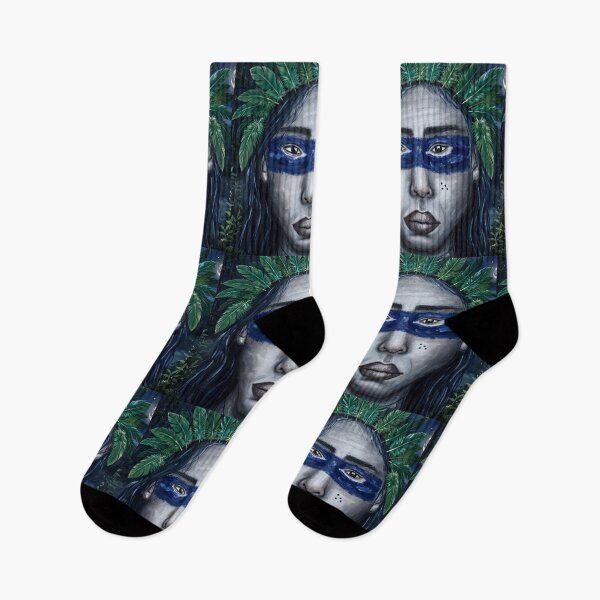 Item preview, Jungle Mask King - Blue War Paint Tribal Art designed and sold by MAISON SYLVIE.