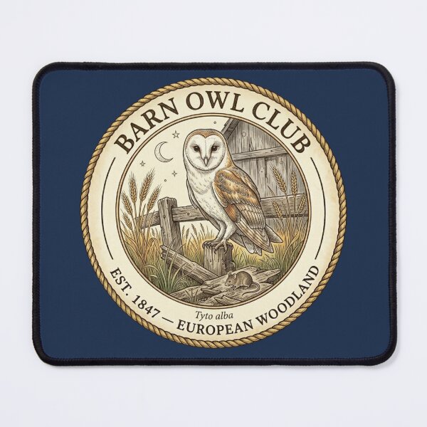 Item preview, Barn Owl Club Vintage Badge European Wildlife Art designed and sold by CalmCapy Co.